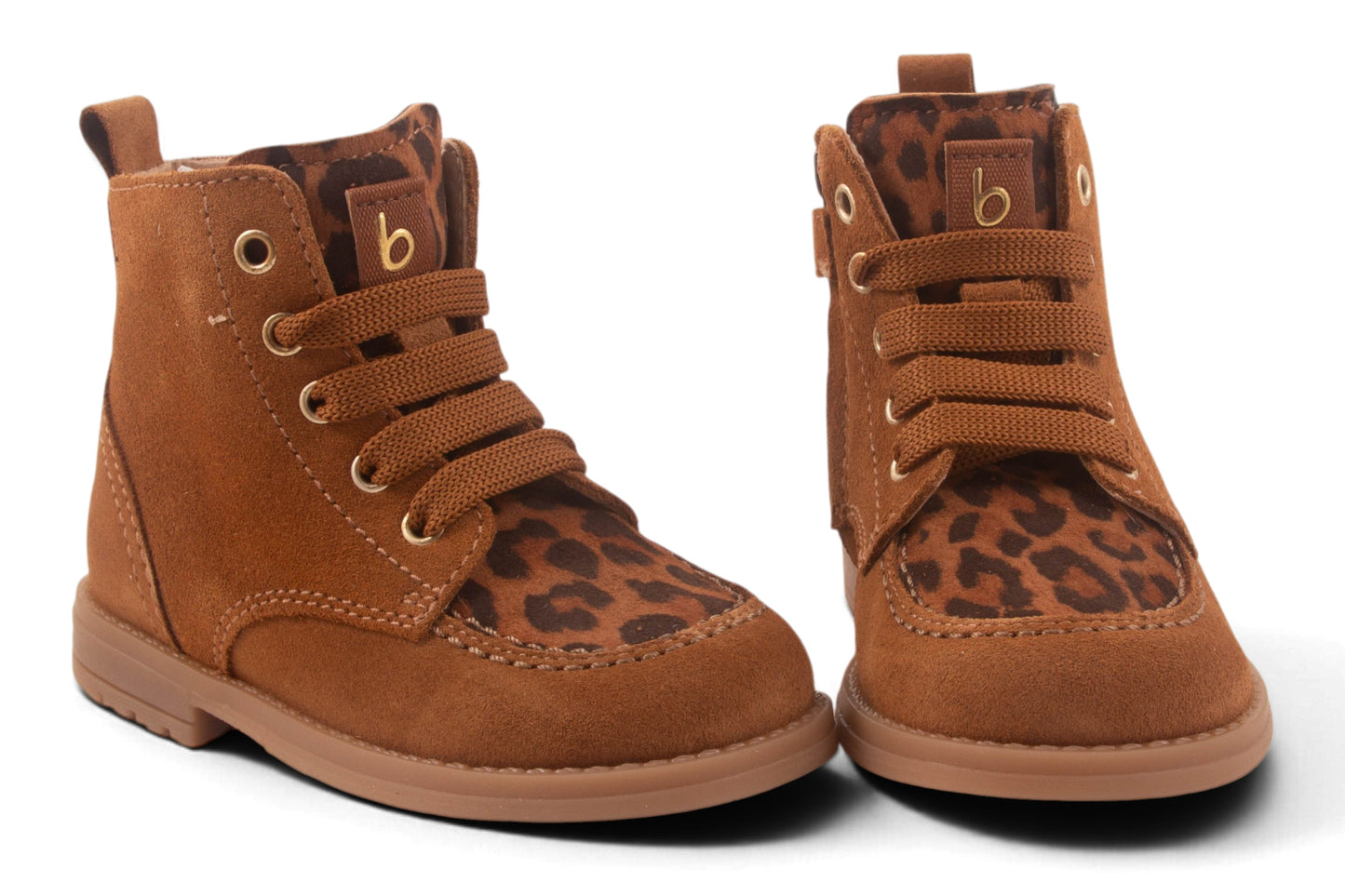Biker Cognac Nubuck Leopard Voor