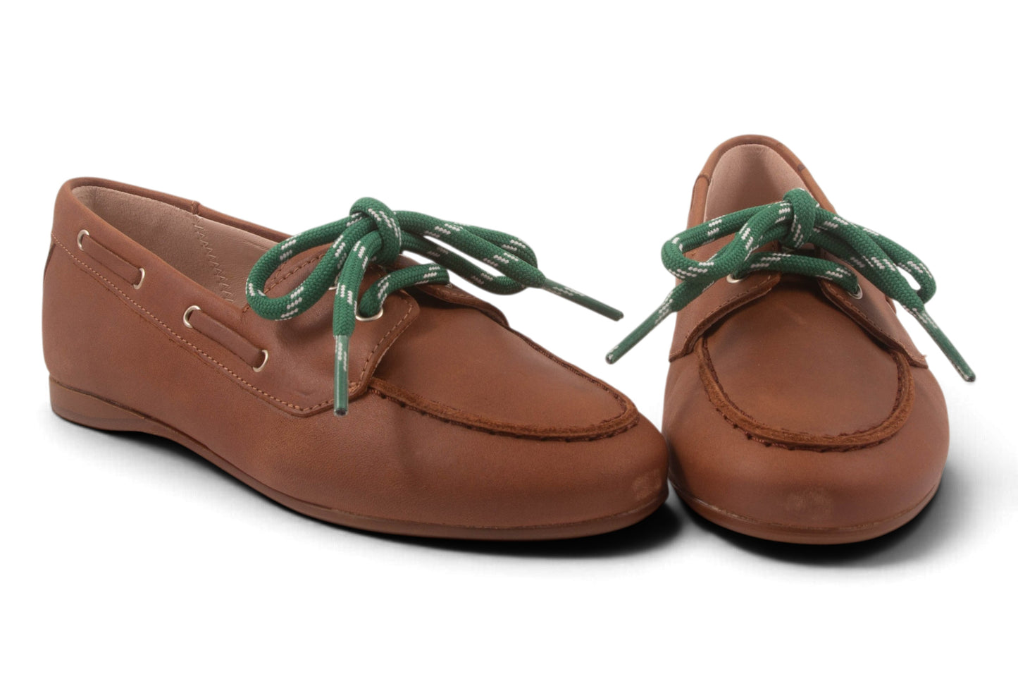 Loafer Cognac Leder Groen Veter