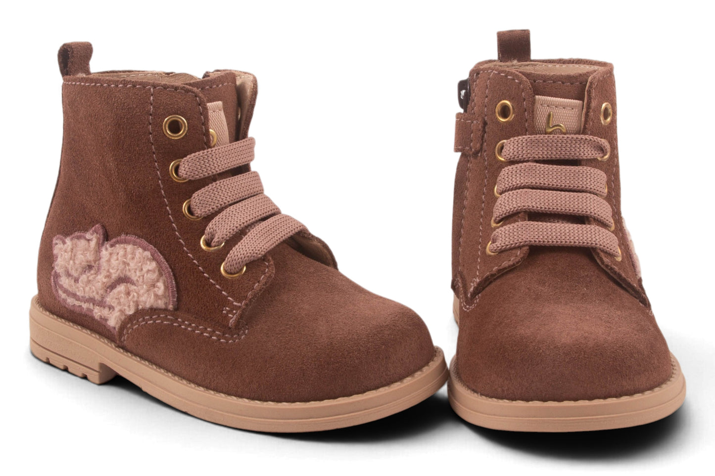Biker Roze Nubuck Poesje Opzij