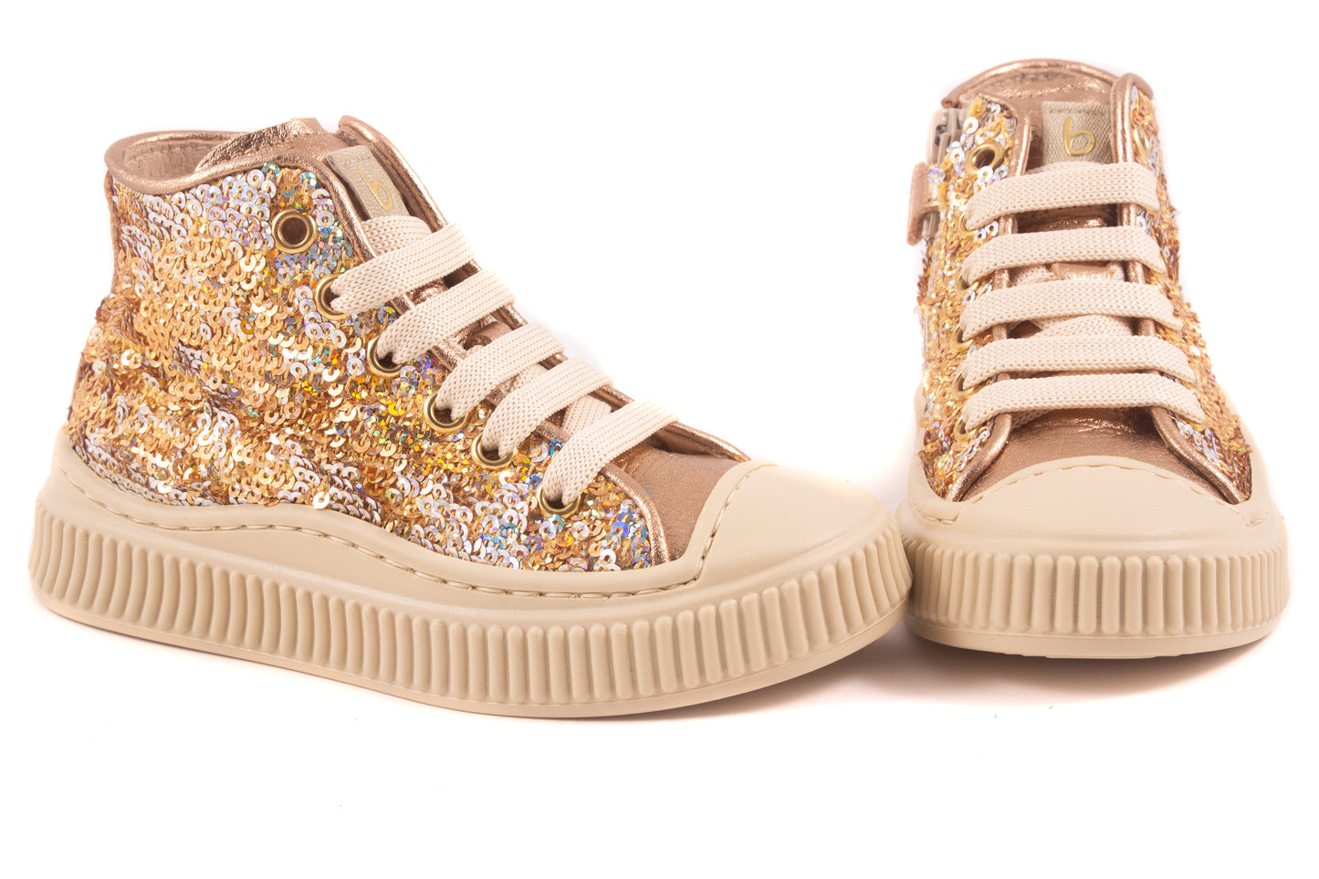 Sneaker Basket Goud Pailleten