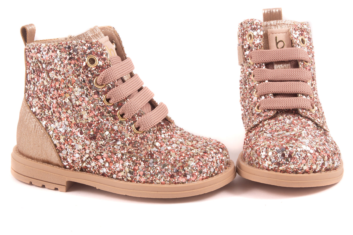 Laarsje Biker Roze Glitter