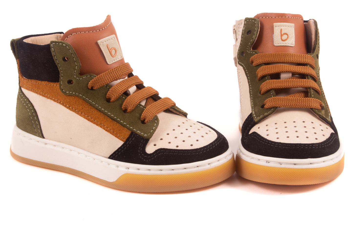 Sneaker Wit Leder Groen Zwart Nubuck Bruin Streep