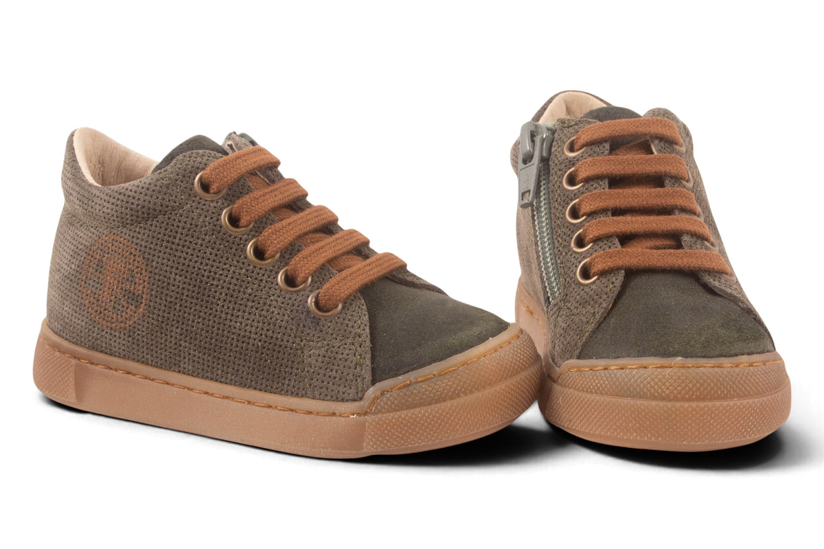 Bruine Rubber Tip Bosgroen Nubuck