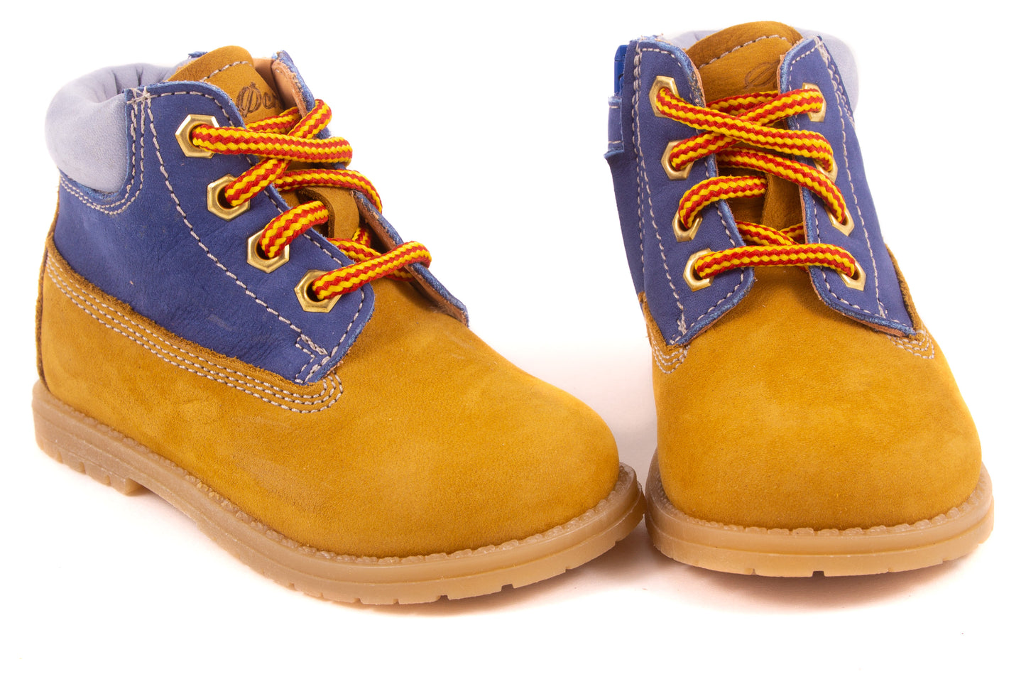 Sneaker Bottine Geel Nubuck Blauw Boven