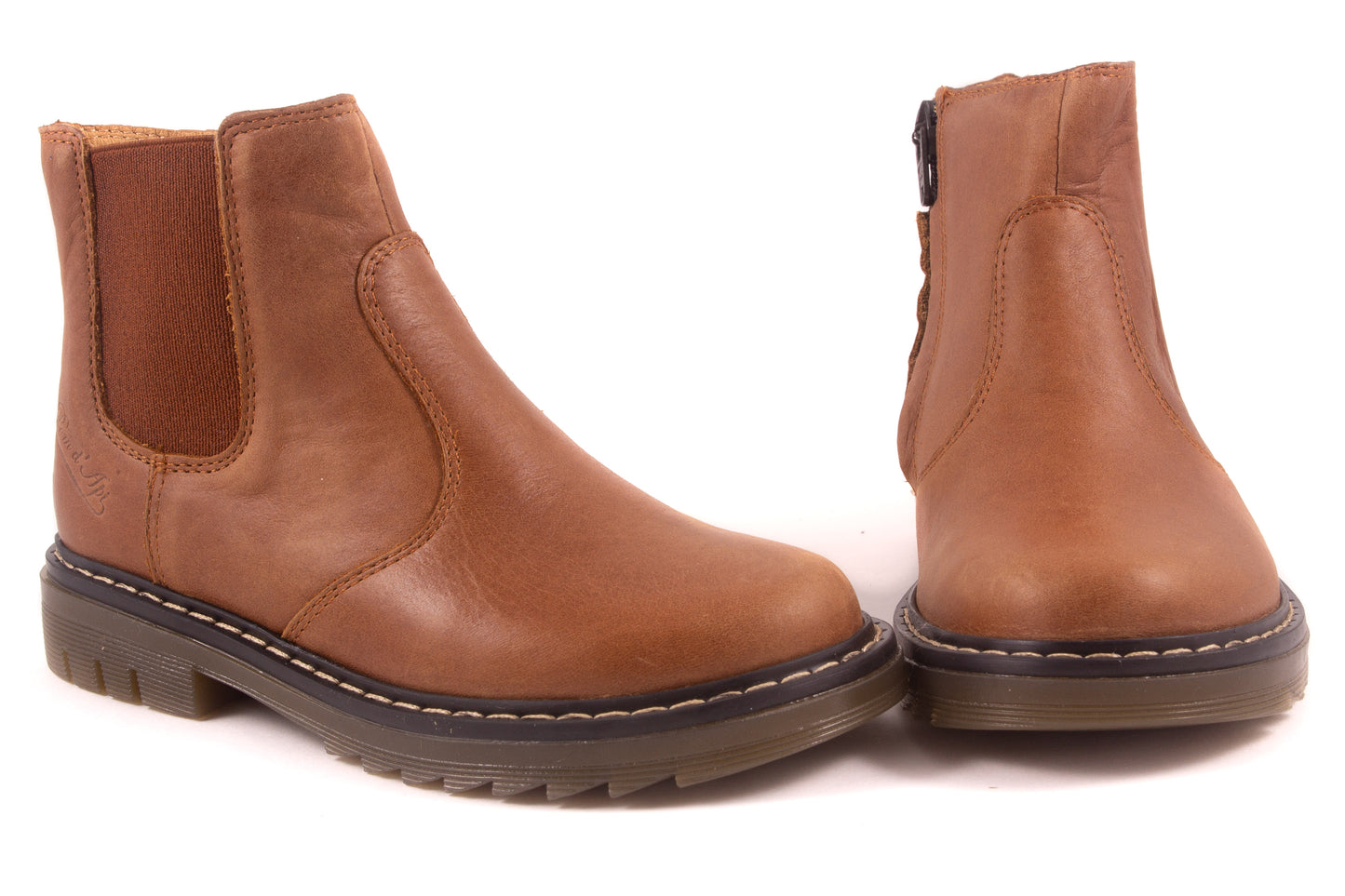 Laarsje Cognac Leder Stoere Zool