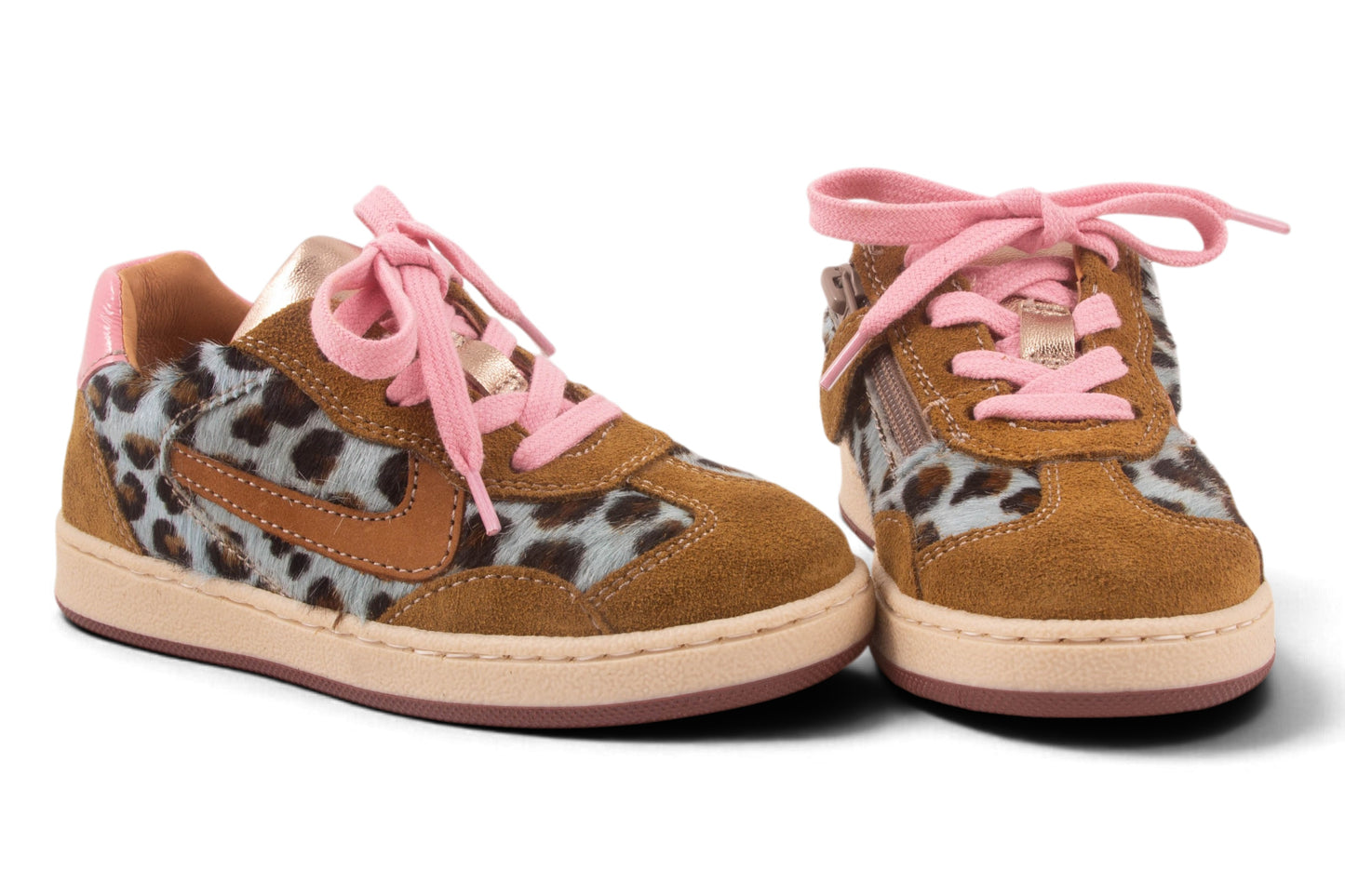 Blauw Leopard Pony Kaki Nubuck Roze Veter