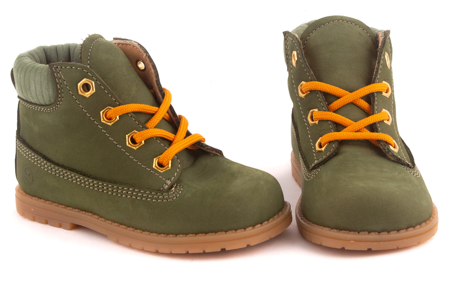 Veterschoen Bottine Groen Nubuck Oker Veter