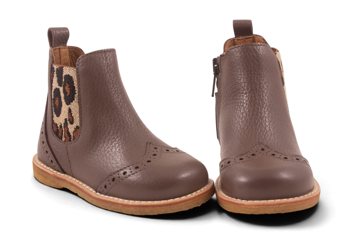 Rits Taupe Leopard Elastiek