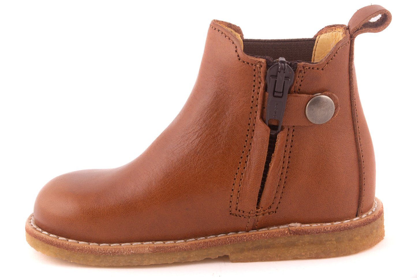 Laarsje Rits Cognac Leder