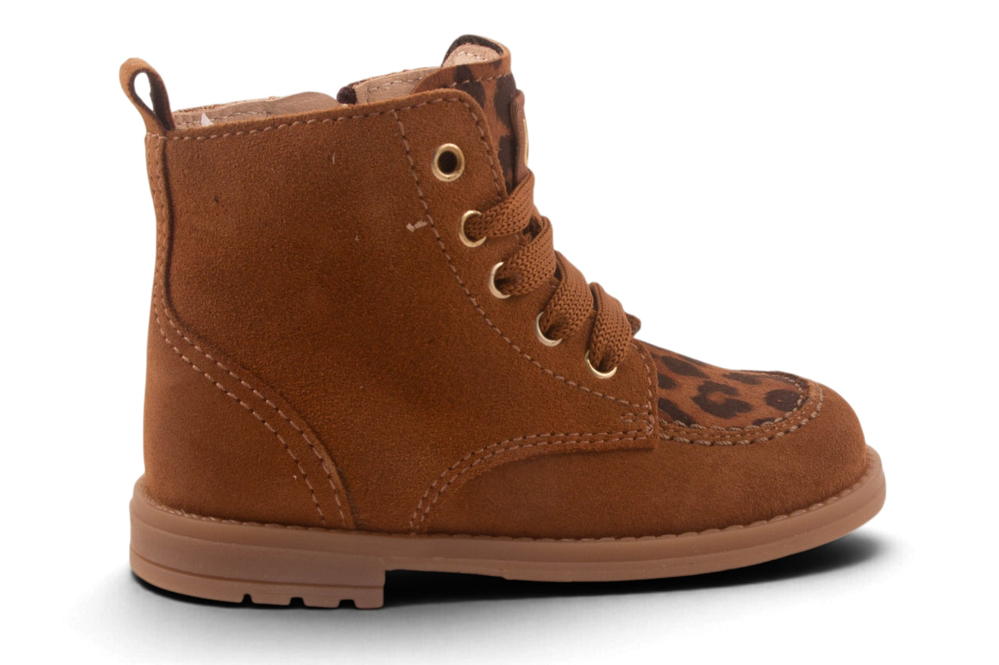 Biker Cognac Nubuck Leopard Voor