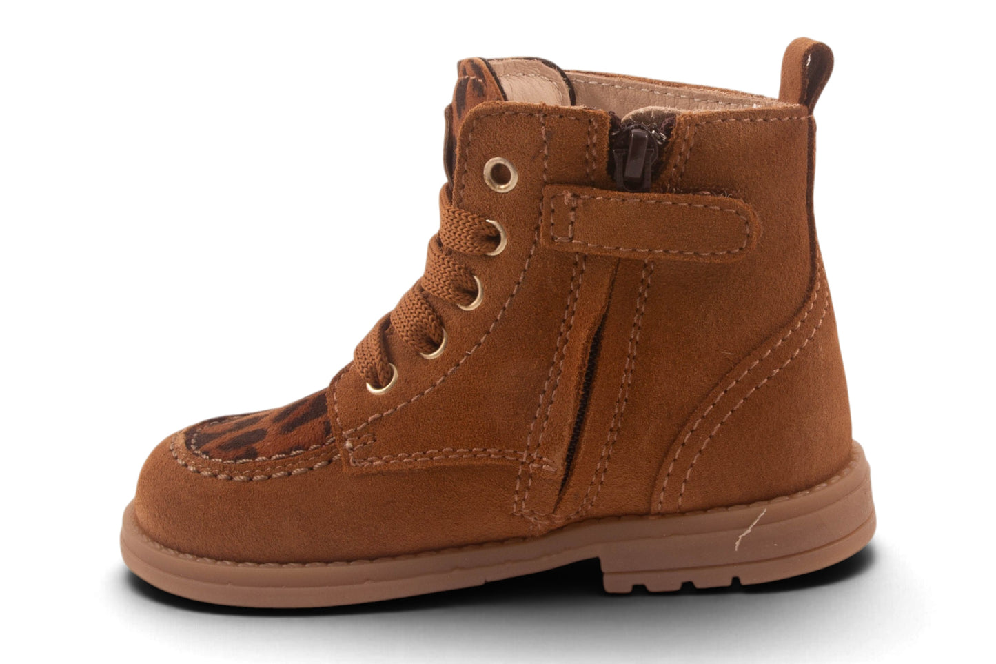 Biker Cognac Nubuck Leopard Voor