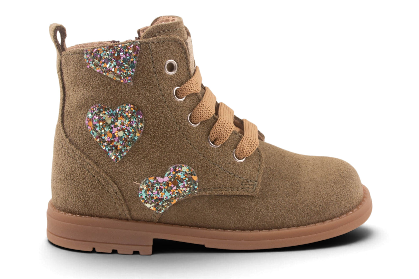 Biker Groot Mint Nubuck Glitter Hartjes