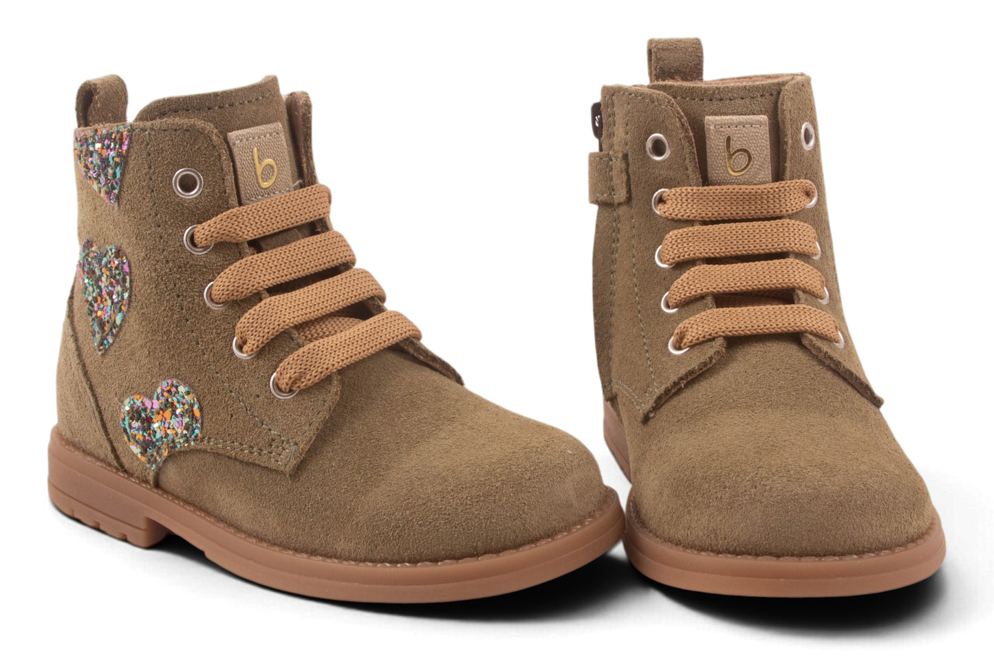Biker Mint Nubuck Glitter Hartjes
