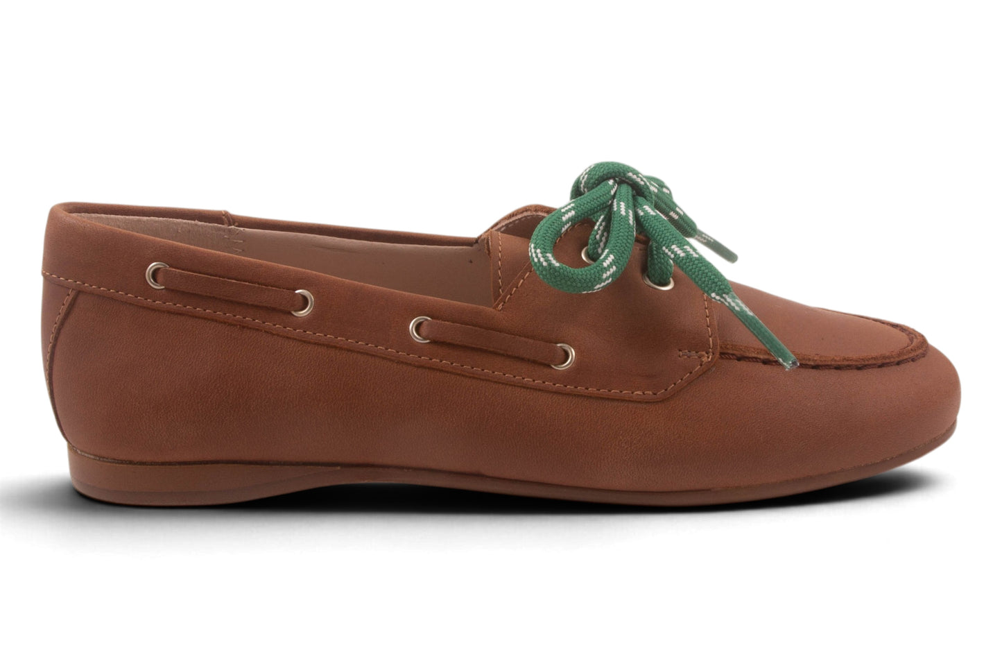 Loafer Cognac Leder Groen Veter
