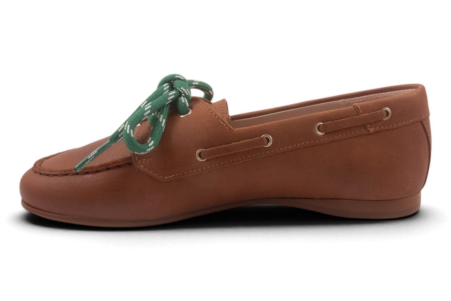 Loafer Cognac Leder Groen Veter