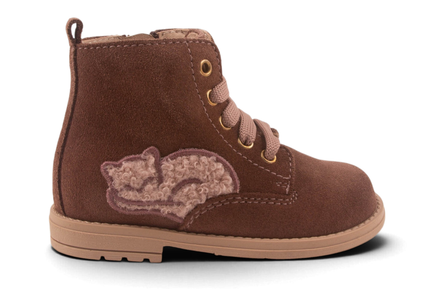 Biker Roze Nubuck Poesje Opzij