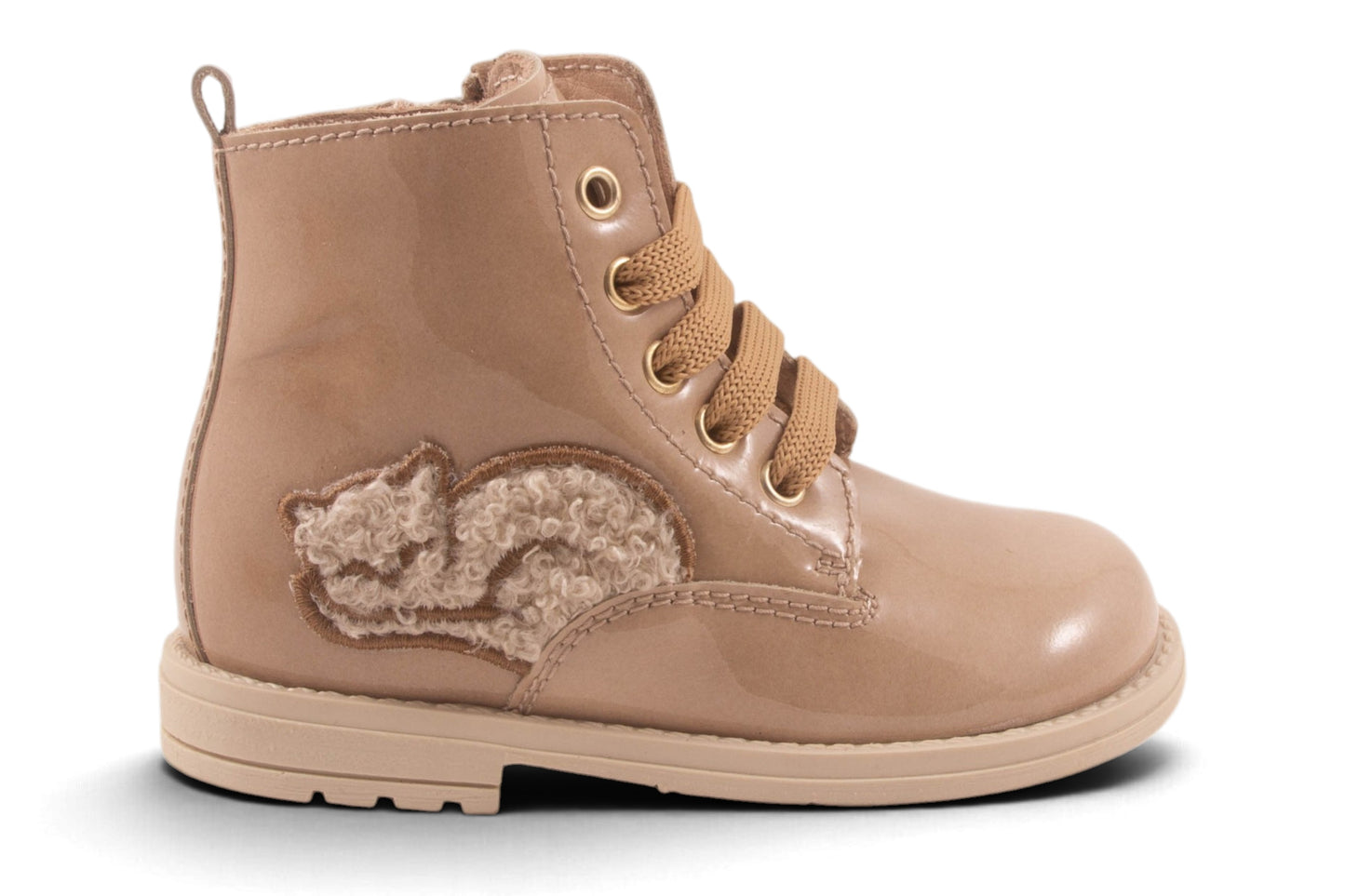 Biker Beige Lak Poesje Opzij