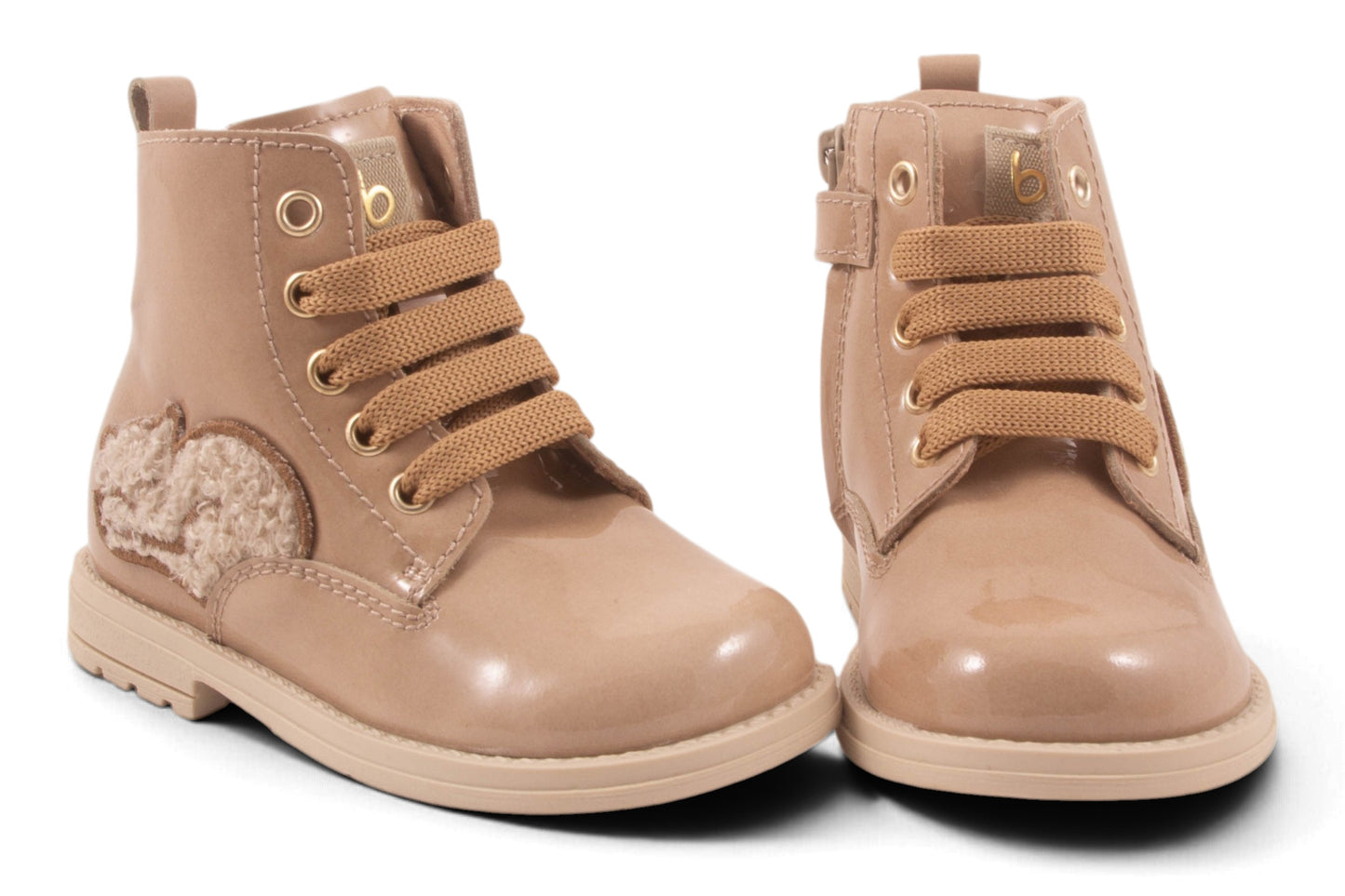 Biker Beige Lak Poesje Opzij