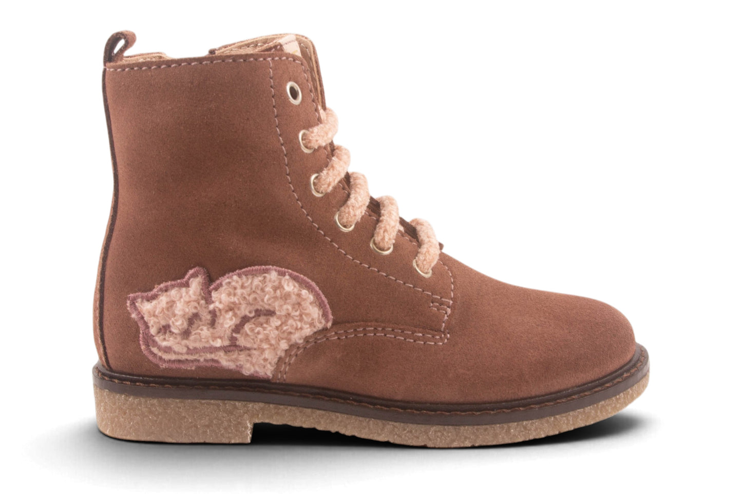 Biker Groot Roze Nubuck Poes Opzij