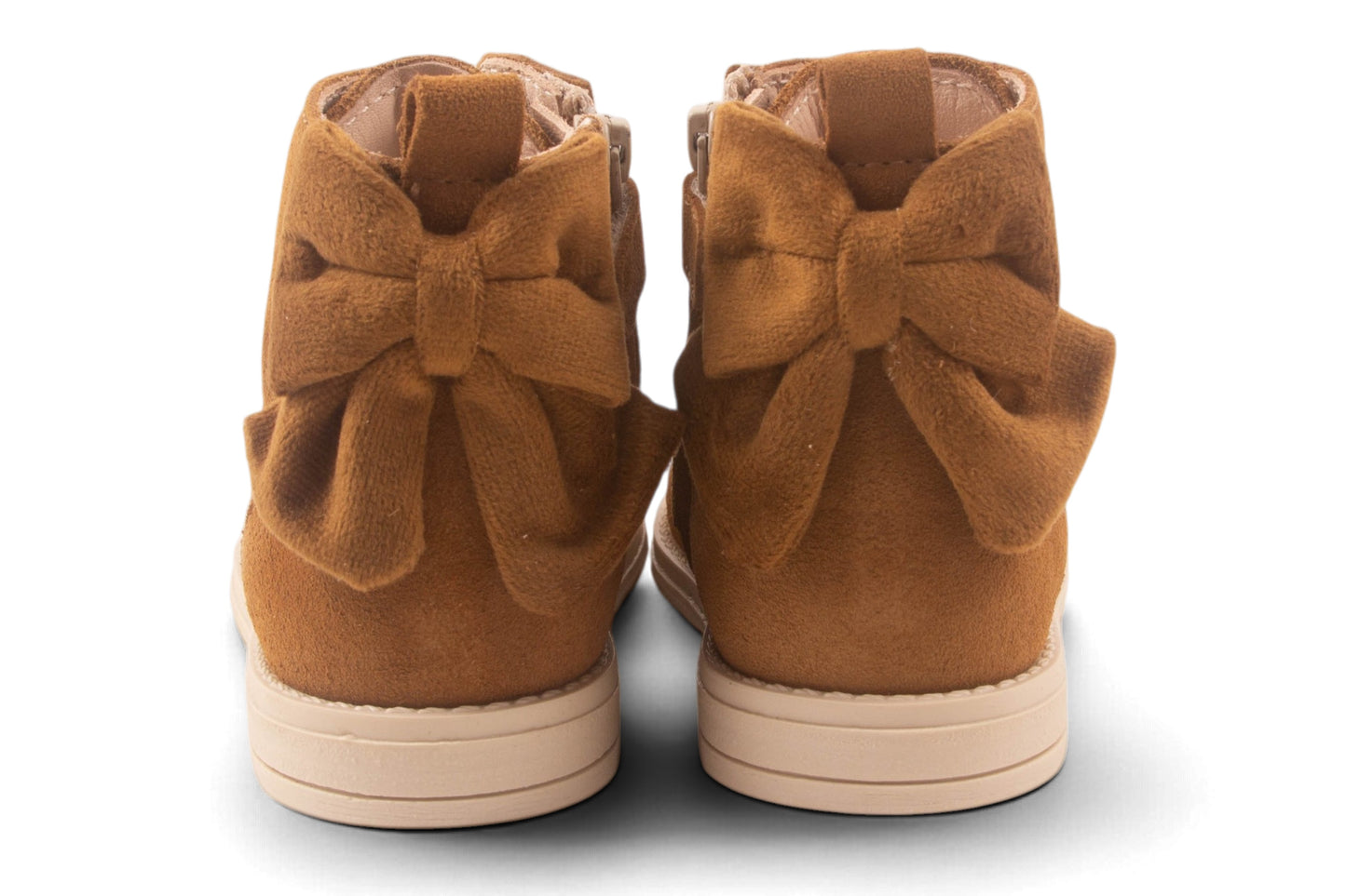 Biker Bruin Nubuck Fluweel Strik Achter