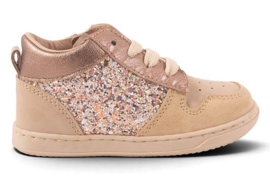 Beige Lak Glitter Opzij