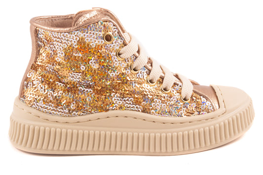 Sneaker Basket Goud Pailleten