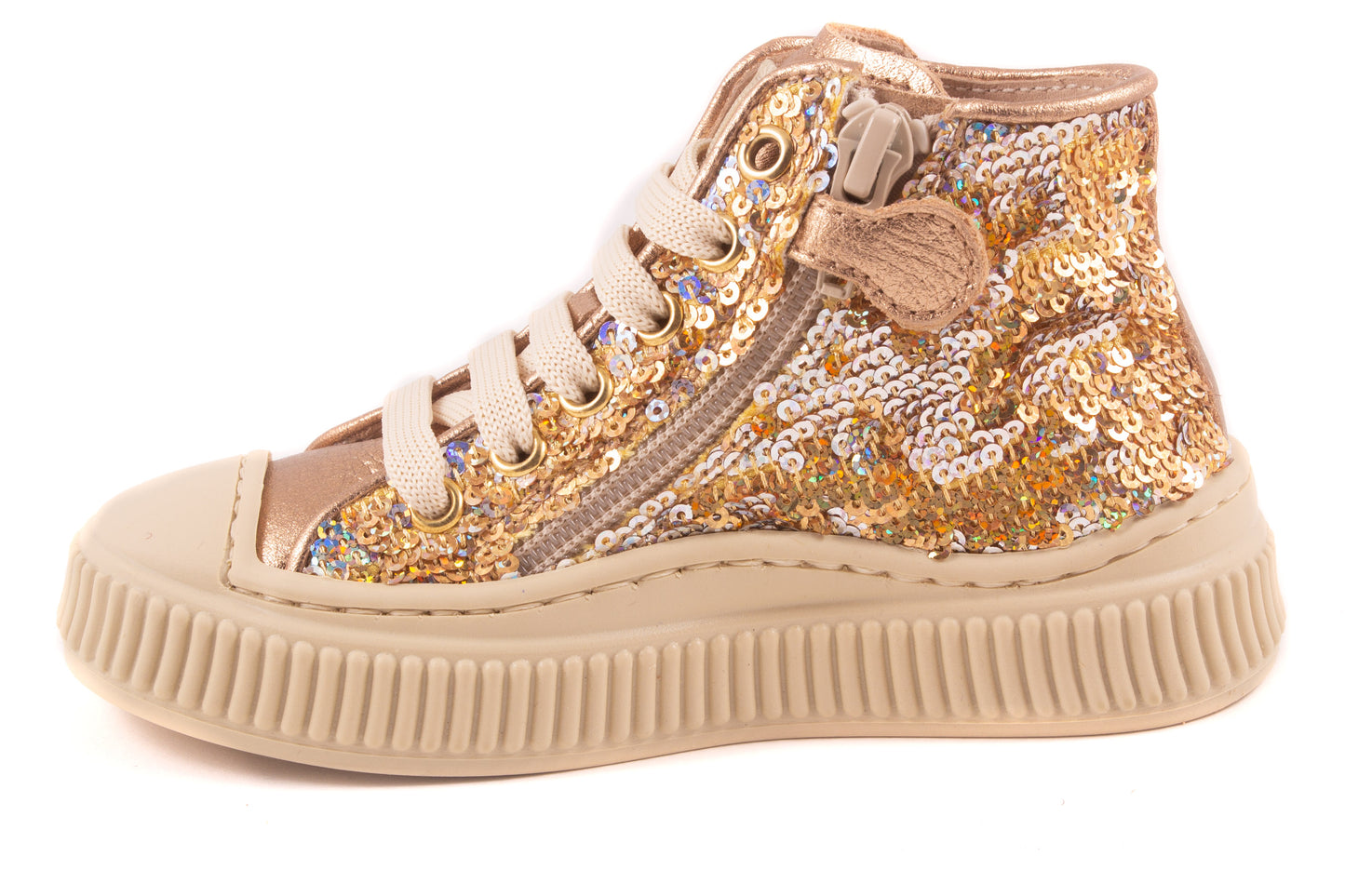 Sneaker Basket Goud Pailleten