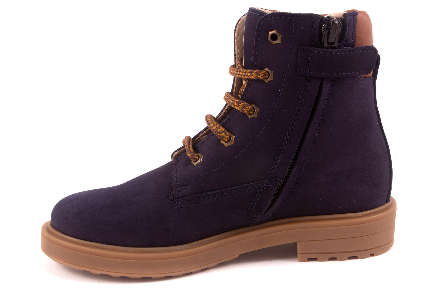 Veterschoen Bottine Groot Blauw Bruin Rand