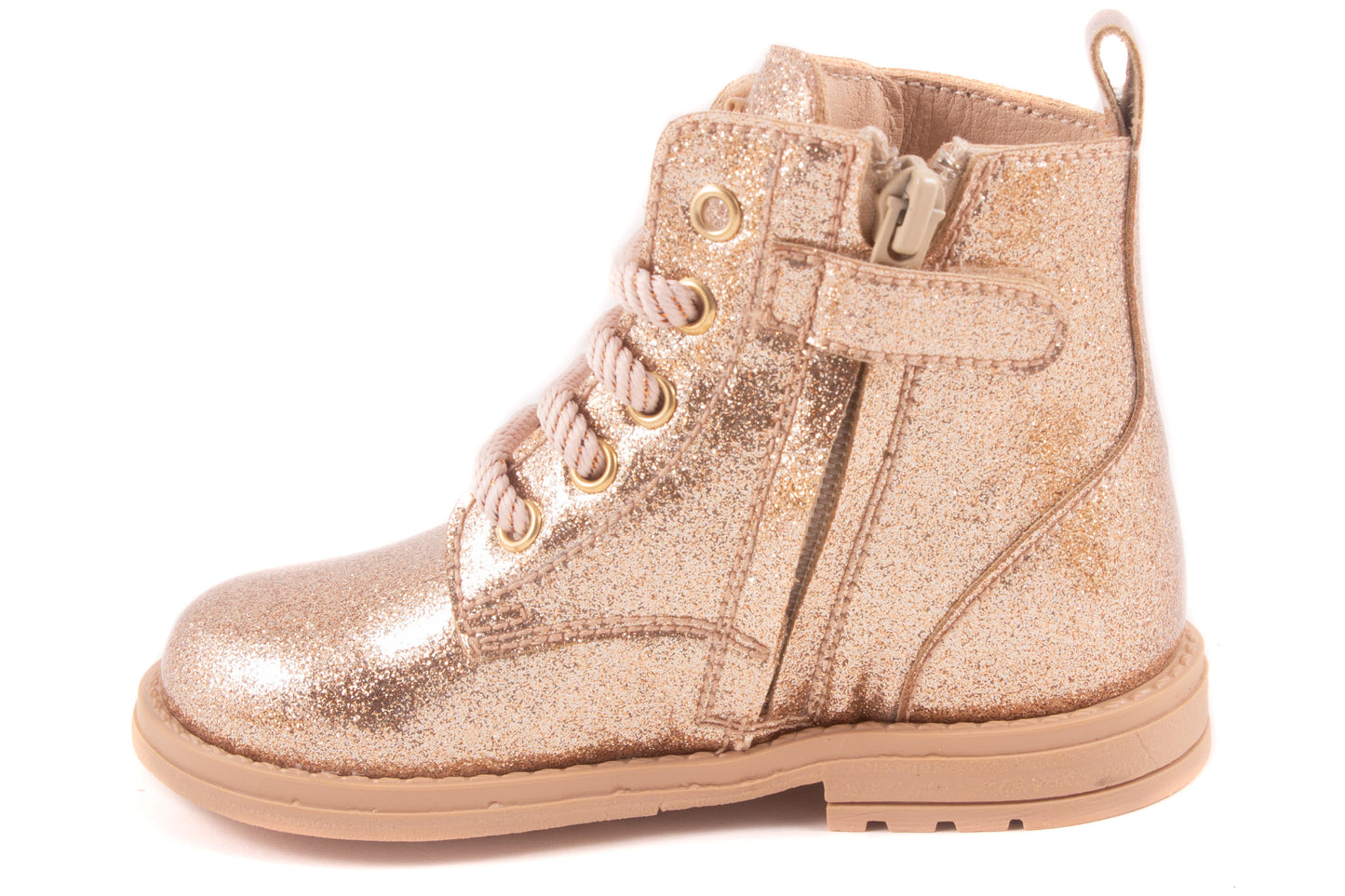 Laarsje Biker Goud Glitter Lak