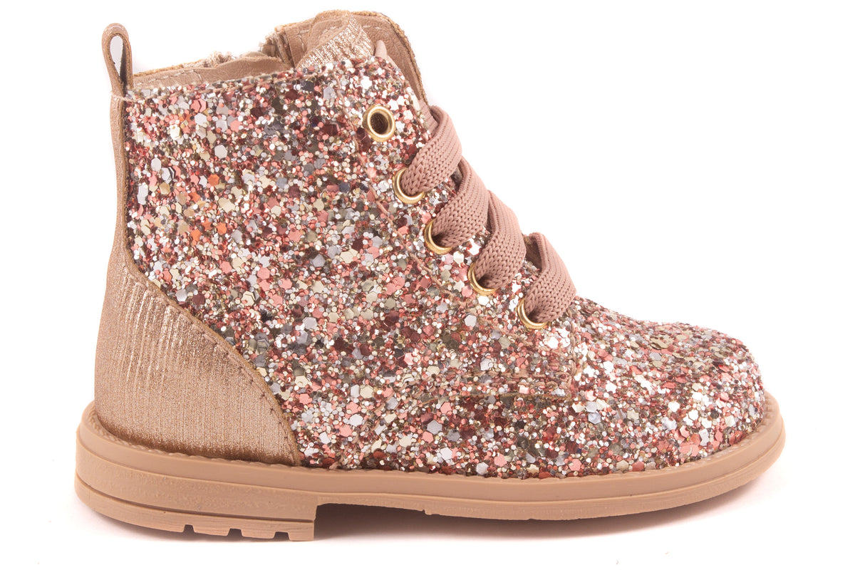 Laarsje Biker Roze Glitter