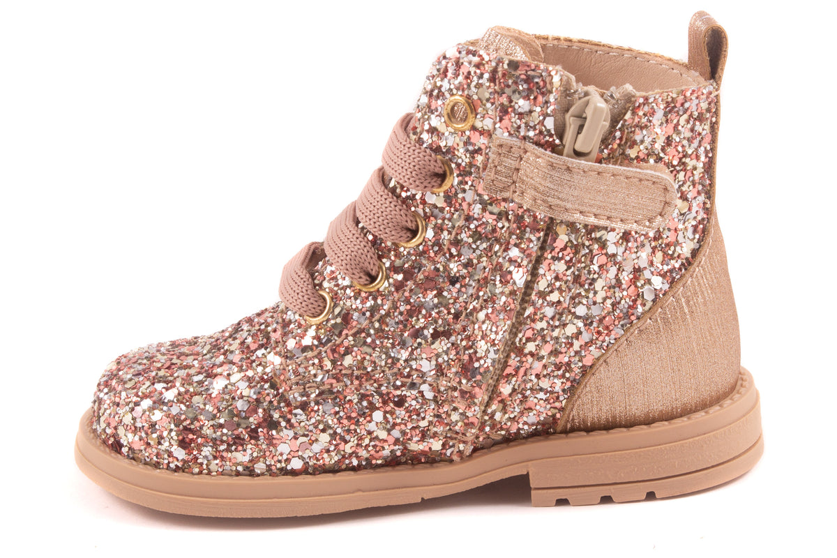 Laarsje Biker Roze Glitter