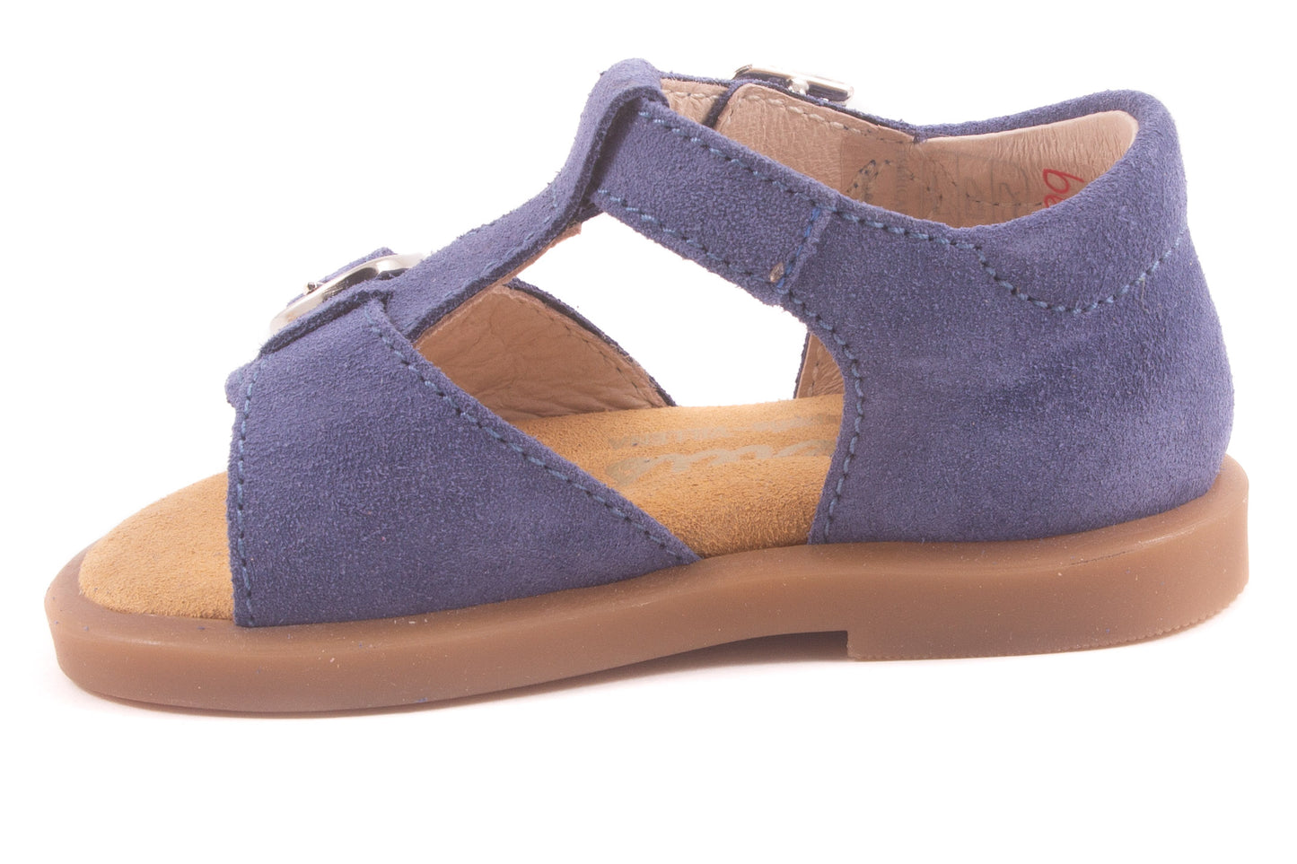 Sandaal Gesloten Hiel Gesp Voor Blauw Nubuck