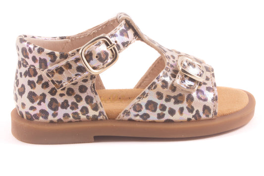Sandaal Leopard Leder