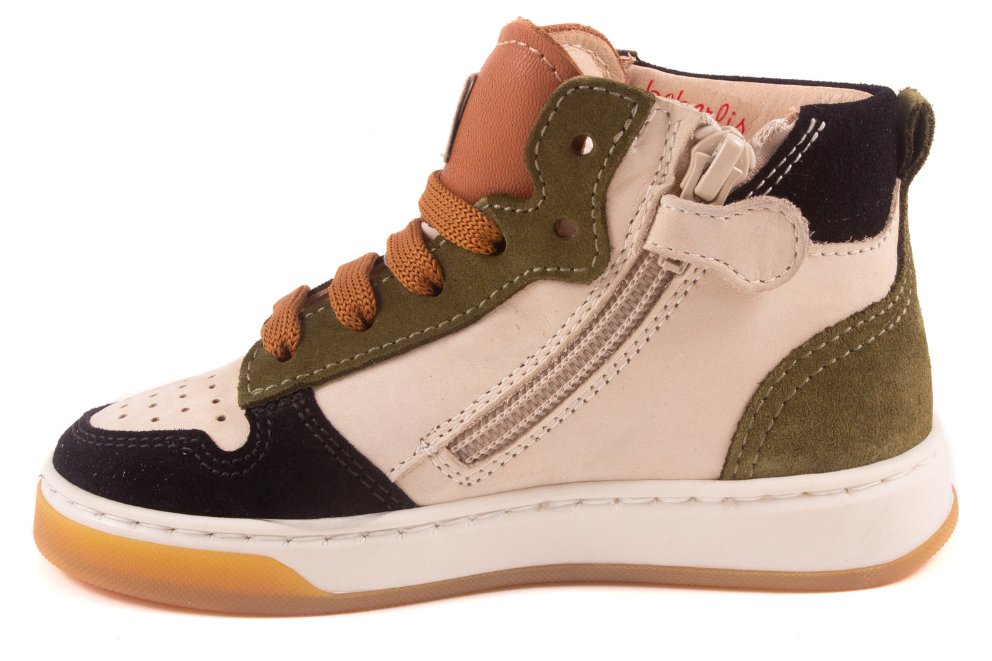 Sneaker Wit Leder Groen Zwart Nubuck Bruin Streep