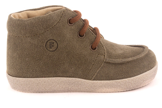 Veterschoen Kaki Nubuck Bruine Veter