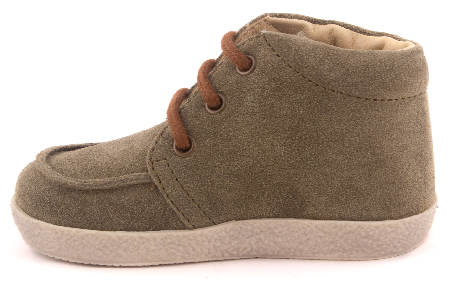 Veterschoen Kaki Nubuck Bruine Veter