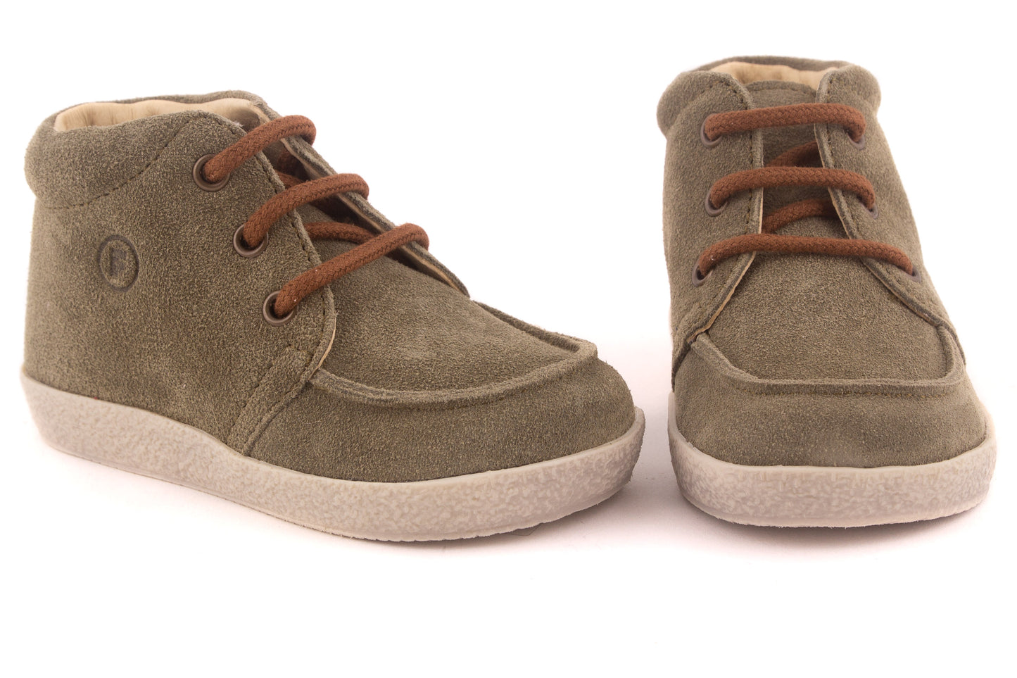 Veterschoen Kaki Nubuck Bruine Veter