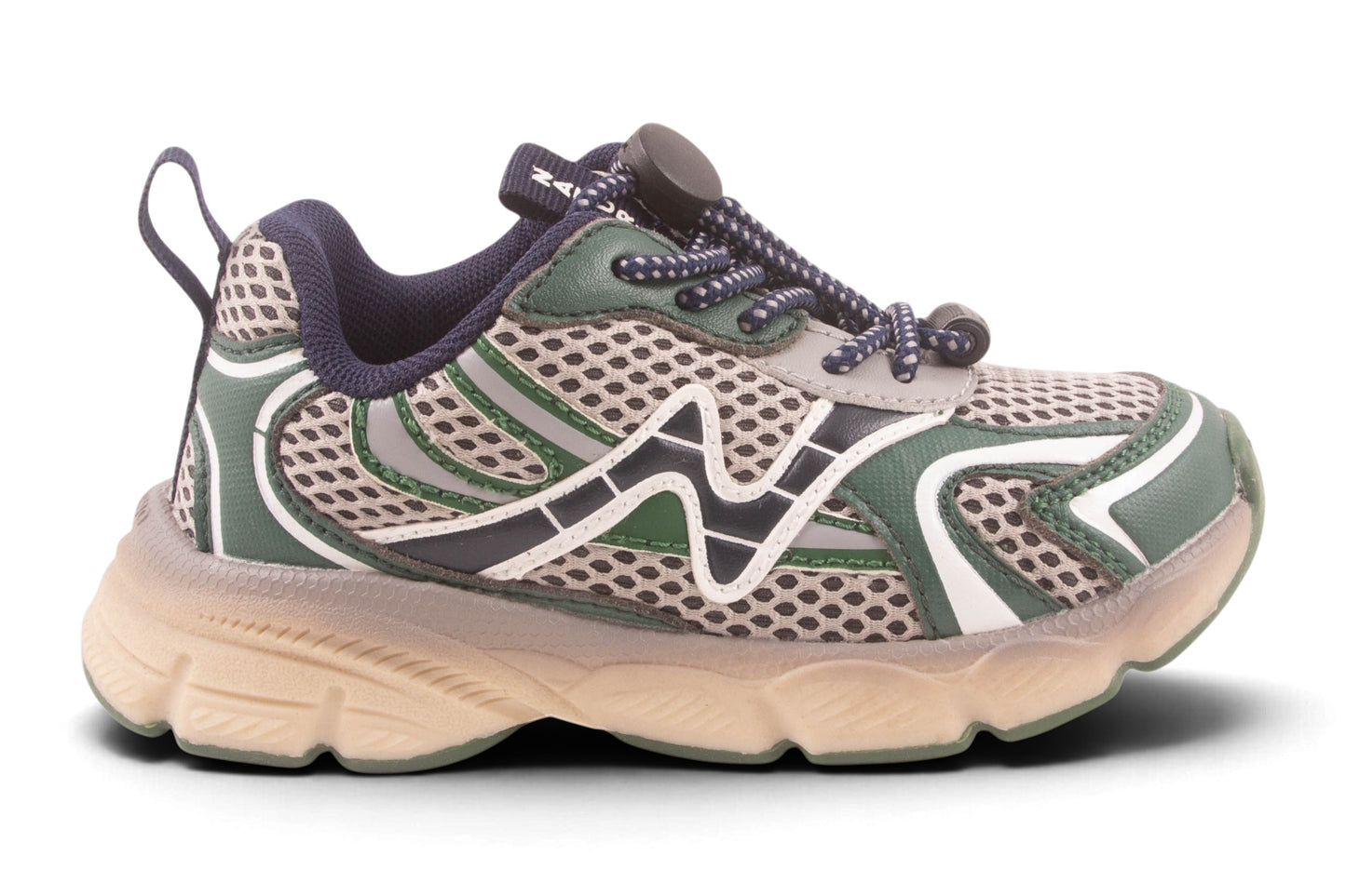 Runner Groen Leder Blauw