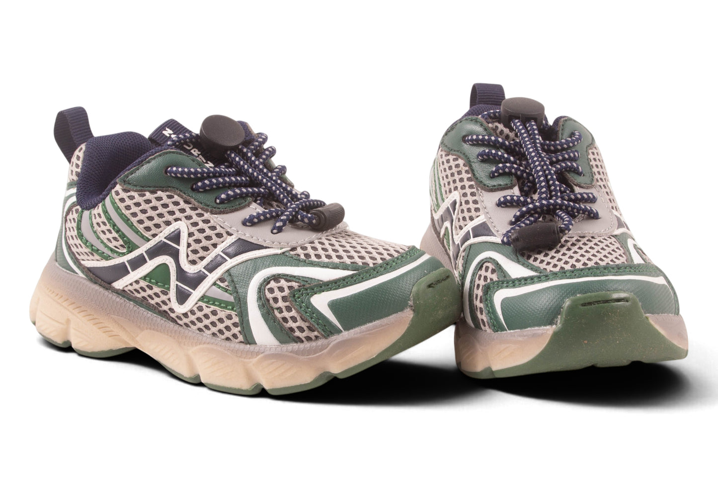 Runner Groen Leder Blauw