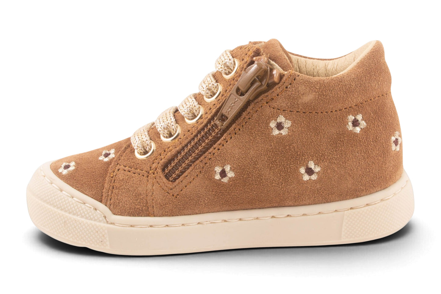 Rubber Tip Bruin Nubuck Bloemen