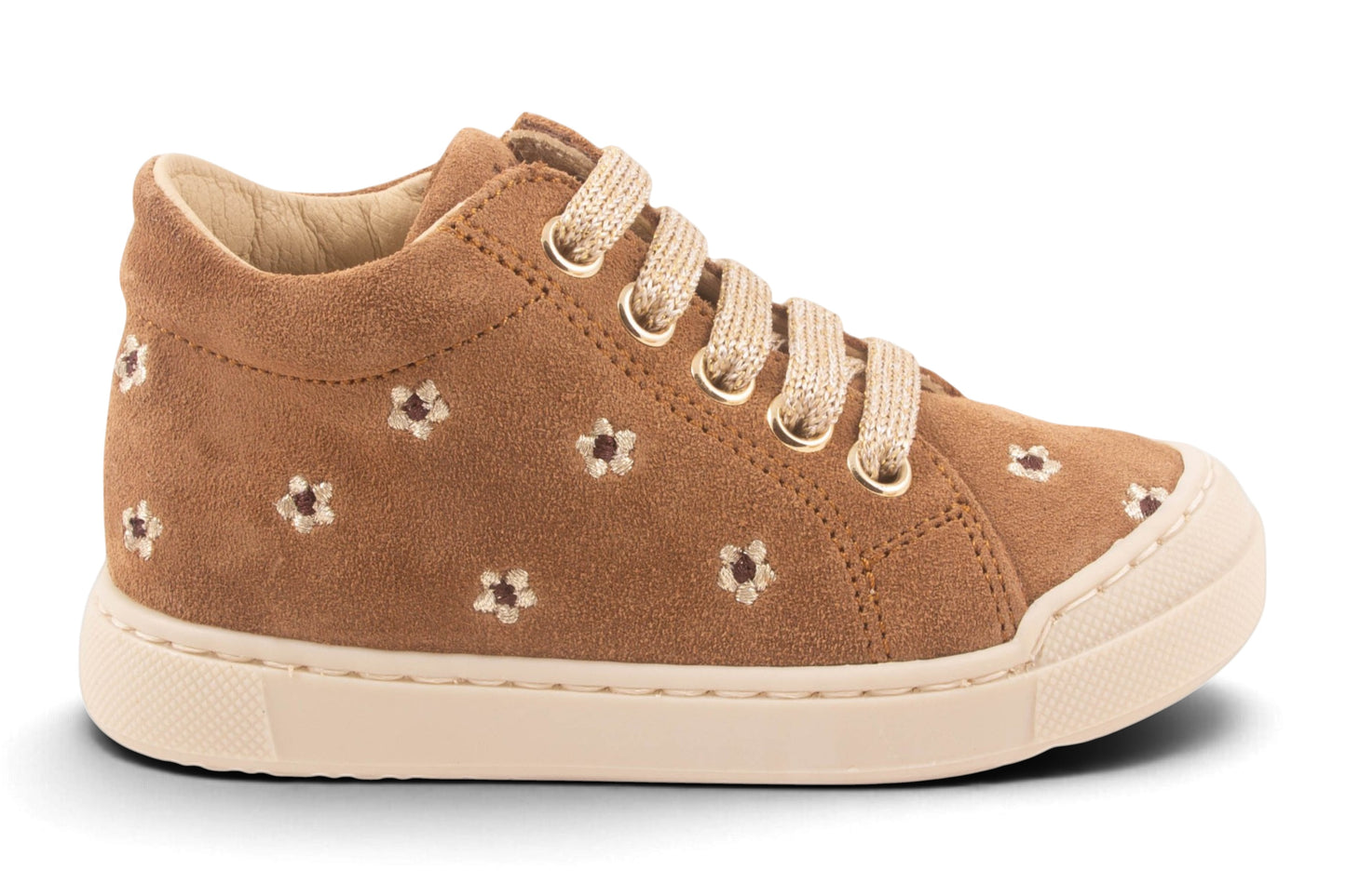 Rubber Tip Bruin Nubuck Bloemen