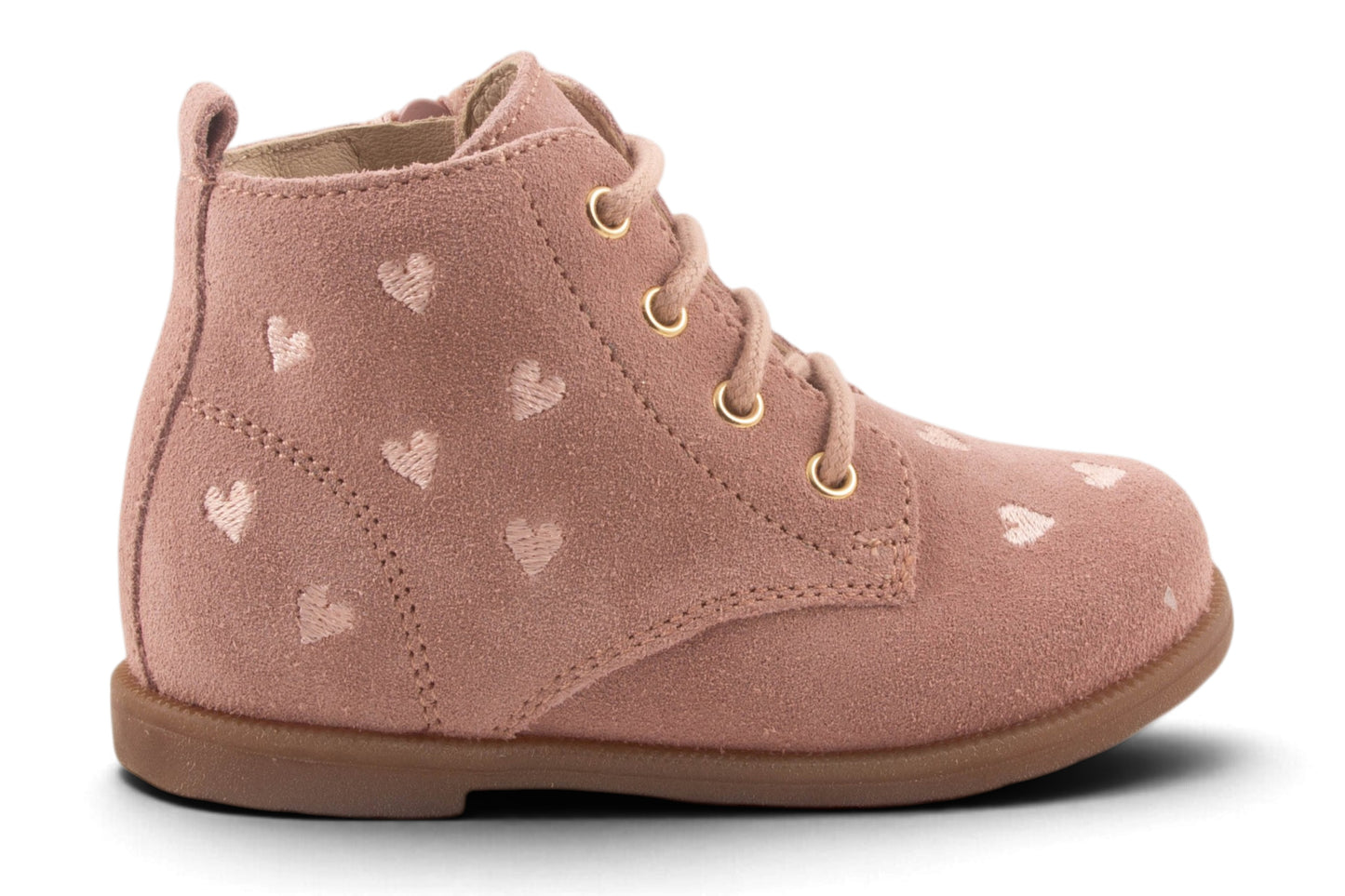 Veterlaars Roze Nubuck Hartjes