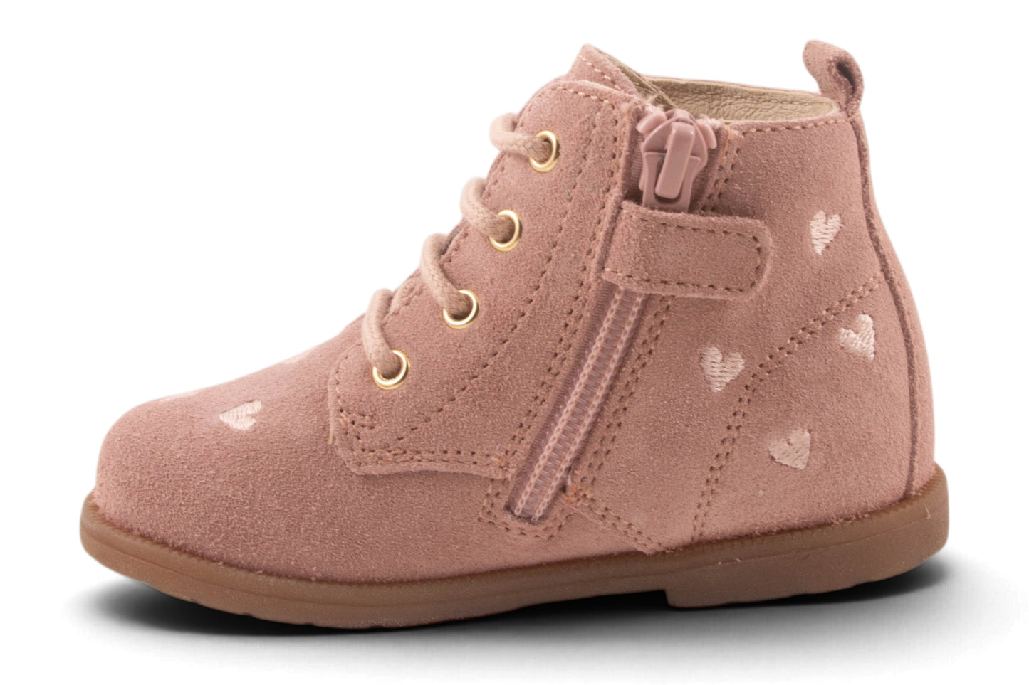 Veterlaars Roze Nubuck Hartjes