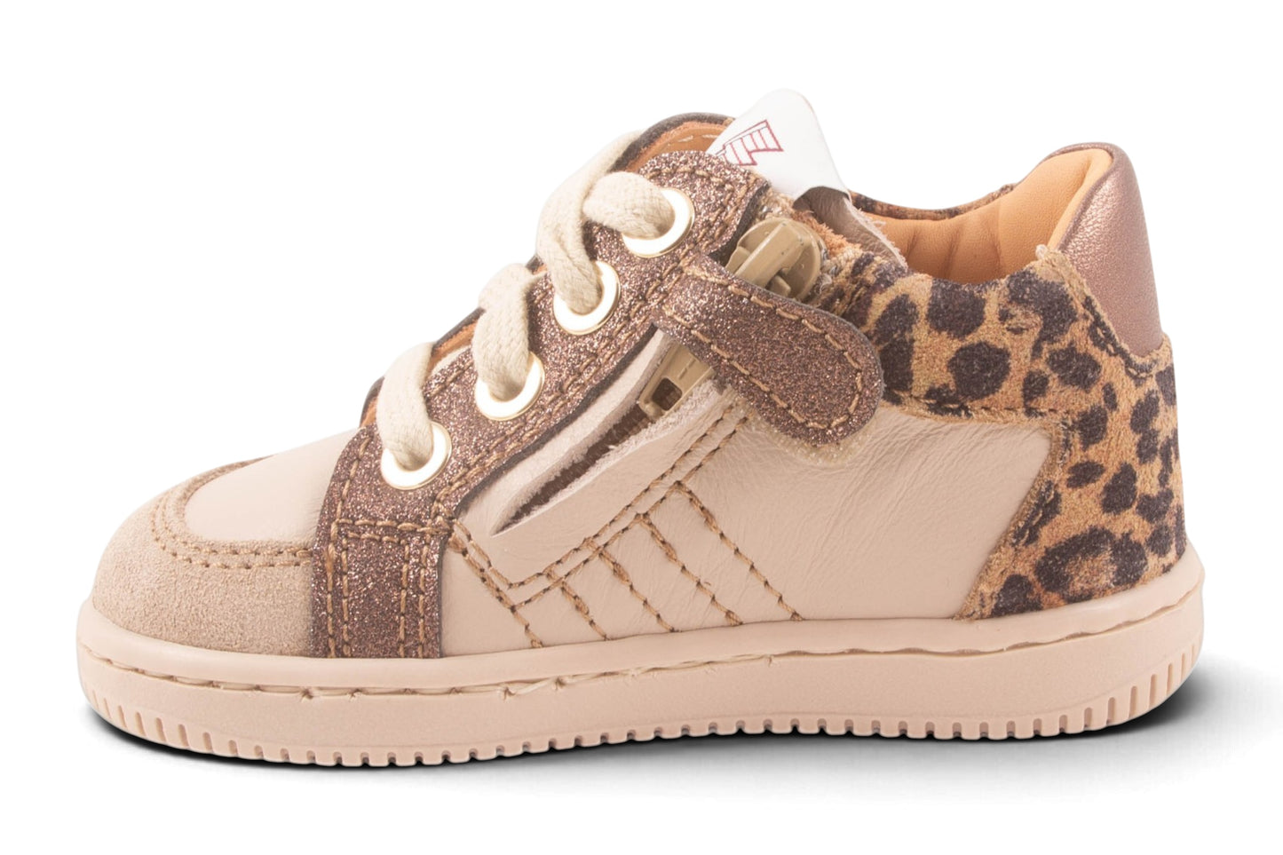 Basket Beige Glitter Rand Leopard Achter