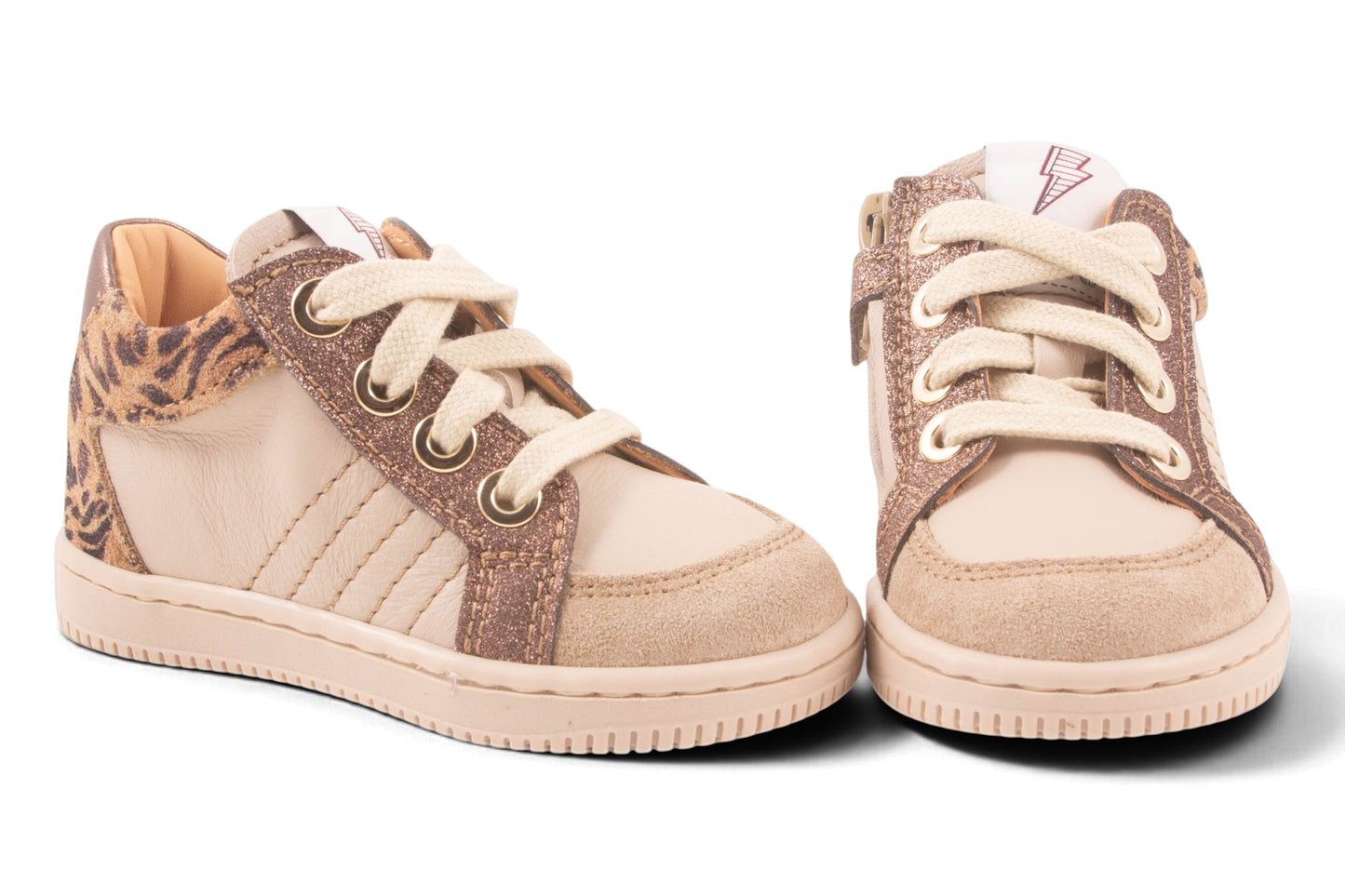 Basket Beige Glitter Rand Leopard Achter