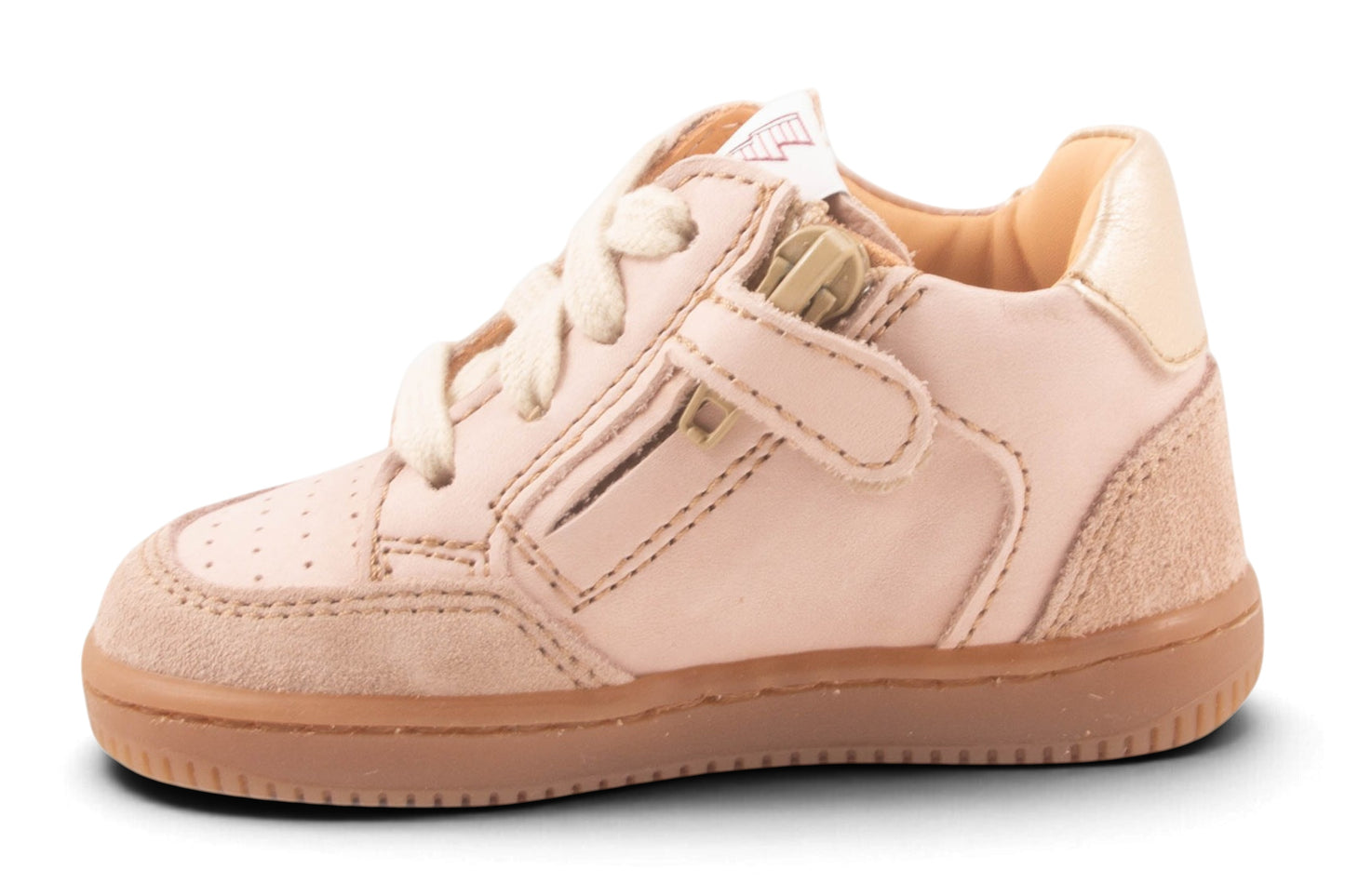 Basket Roze Nubuck Goud Streep