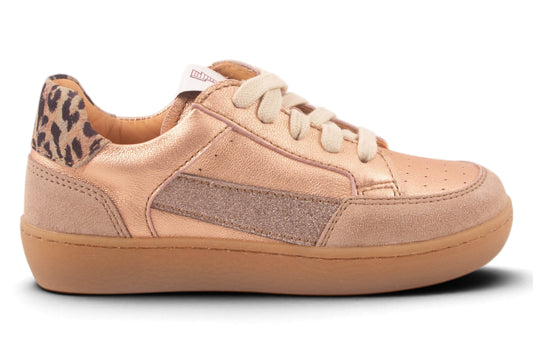 Roze Metalic Mauve Streep Leopard Achter
