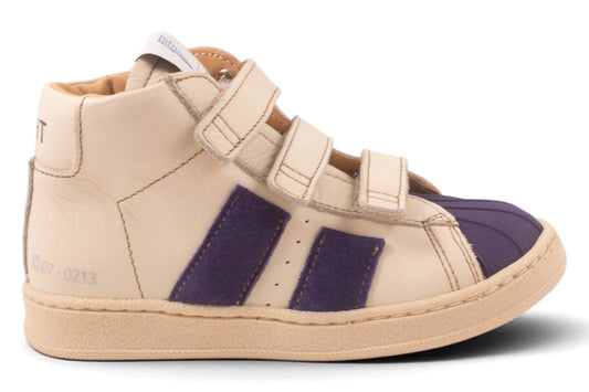 Wit Leder Velcro Blauw Rubber Tip 2 Streep Blauw