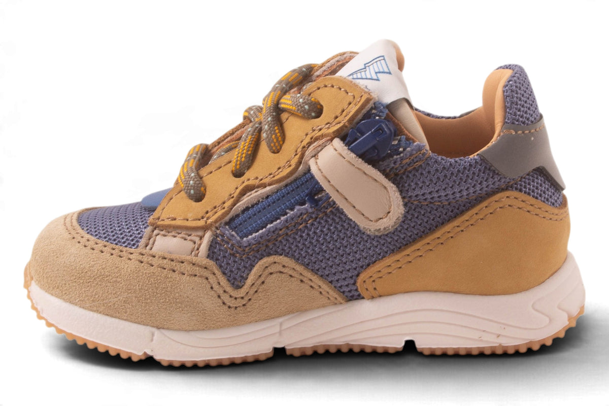 Runner Klein Beige Tip Blauw Tela Geel Accent