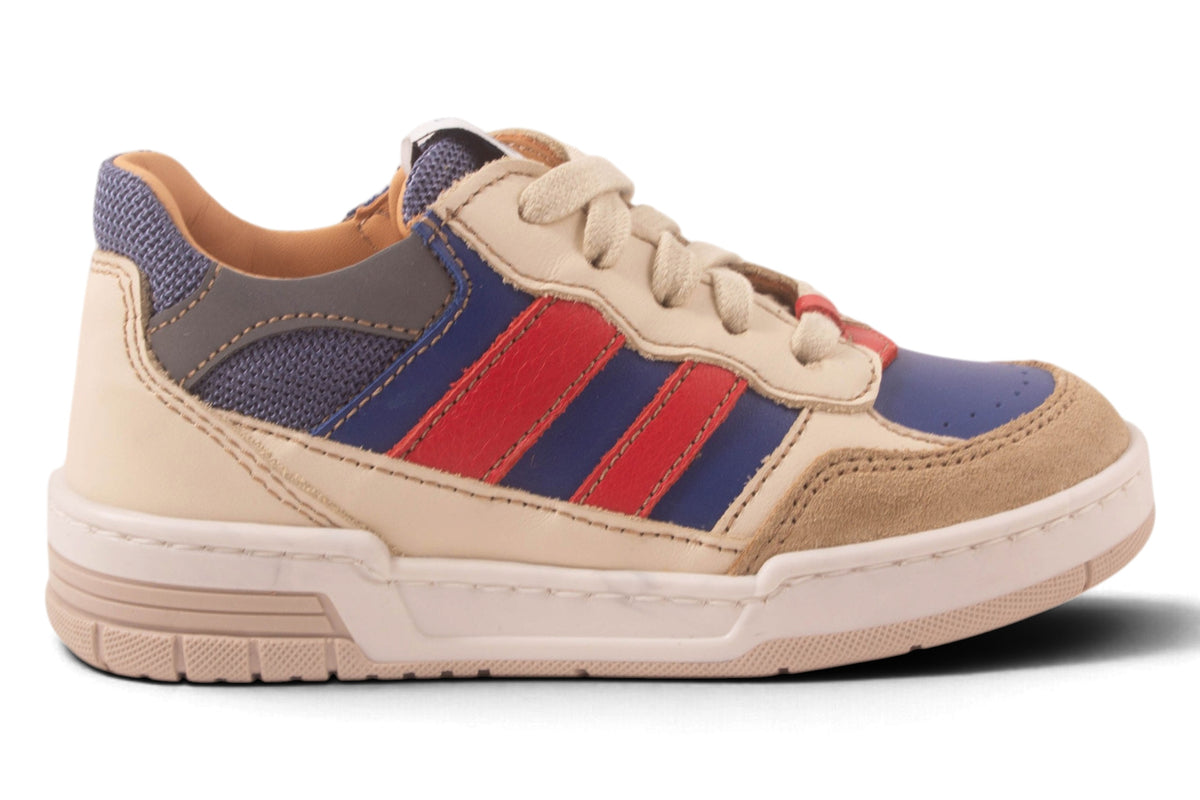 Blauw Leder 2 Streep Rood